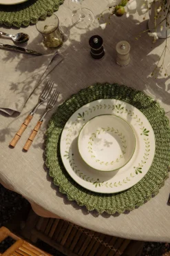Rebecca Udall Dinnerware|Elouise Dinner Plate in Green, Set of 6