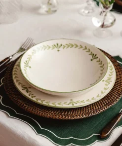 Rebecca Udall Dinnerware|Elouise Pasta Bowl in Green, Set of 6