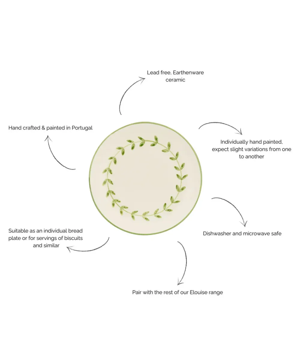 Rebecca Udall Dinnerware|Elouise Side Plate in Green