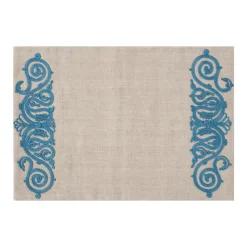 Cabana Place Settings & Linens|Embroidered Placemat in Blue