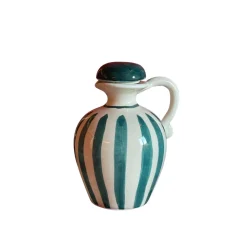 Sveva's Home Dinnerware|Emerald Green Olive Oil and Vinegar Bottle, Set of 2