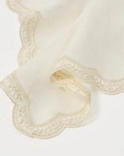 Cabana Place Settings & Linens|Emilia Scallop Embroidered Napkin