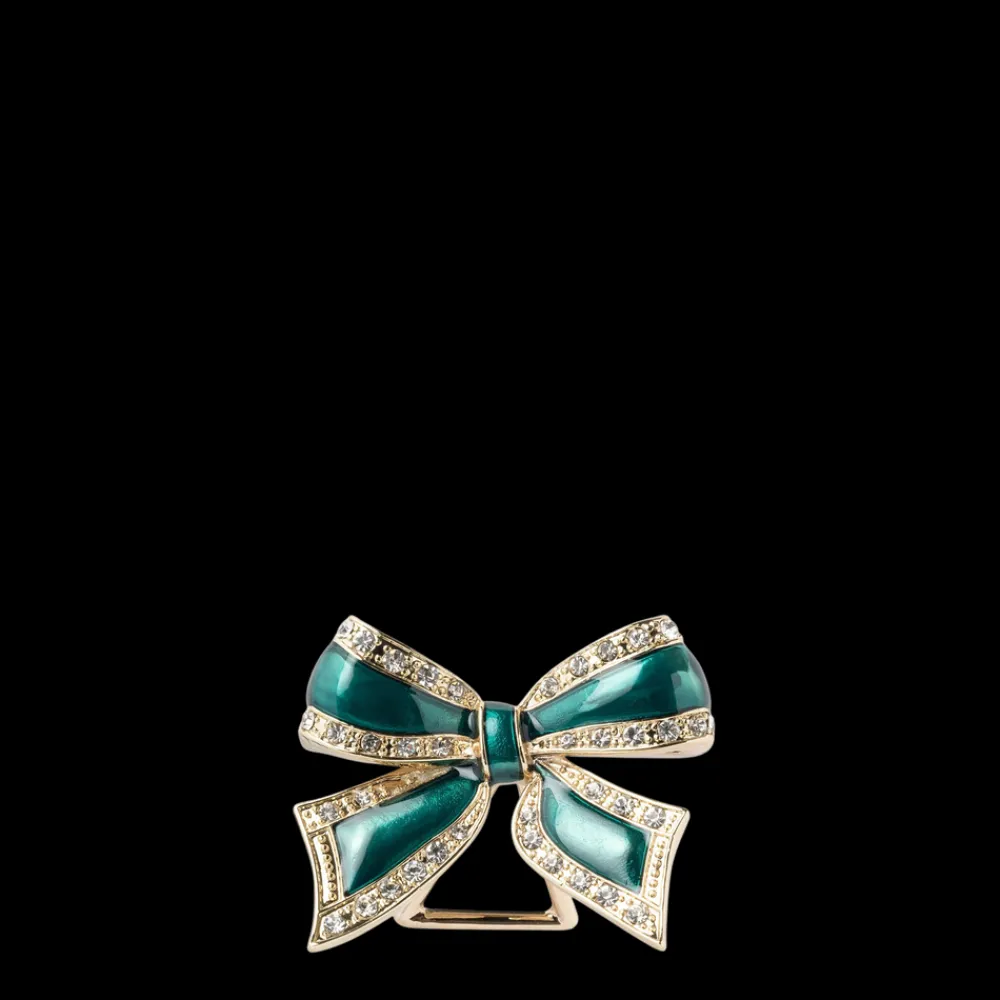 Joanna Buchanan Décor|Place Settings & Linens|Enamel Bow Placecard Holder in Green, Set of Four