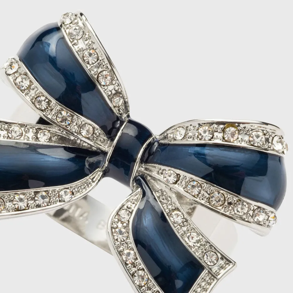 Joanna Buchanan Place Settings & Linens|Enamel Bow Skinny Napkin Rings in Navy, Set of Four