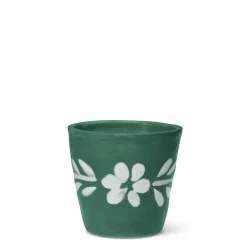 AERIN Dinnerware|Espresso Cup With White Floral Trim in Cypress