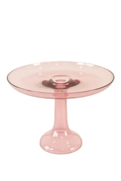 Estelle Colored Glass Glassware|Estelle Cake Stand Rose