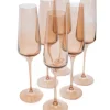 Estelle Colored Glass Glassware|Estelle Colored Champagne Flute, Set of 6 in Amber Smoke