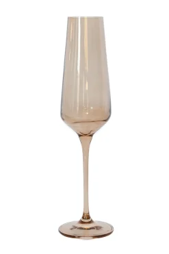 Estelle Colored Glass Glassware|Estelle Colored Champagne Flute, Set of 6 in Amber Smoke