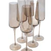 Estelle Colored Glass Glassware|Estelle Colored Champagne Flute, Set of 6 in Gray Smoke