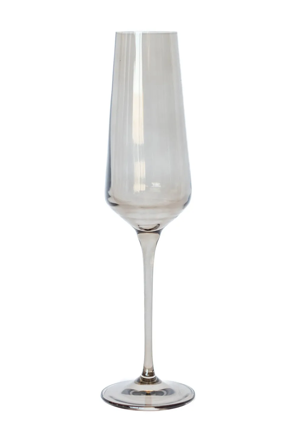 Estelle Colored Glass Glassware|Estelle Colored Champagne Flute, Set of 6 in Gray Smoke