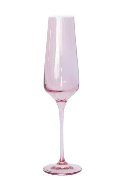 Estelle Colored Glass Glassware|Estelle Colored Champagne Flute, Set of 6 in Rose
