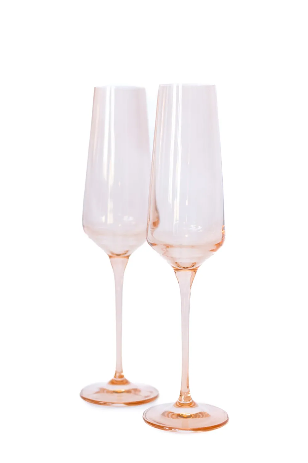 Estelle Colored Glass Glassware|Estelle Colored Champagne Flute, Set of 6 in Blush Pink