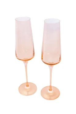 Estelle Colored Glass Glassware|Estelle Colored Champagne Flute, Set of 6 in Blush Pink