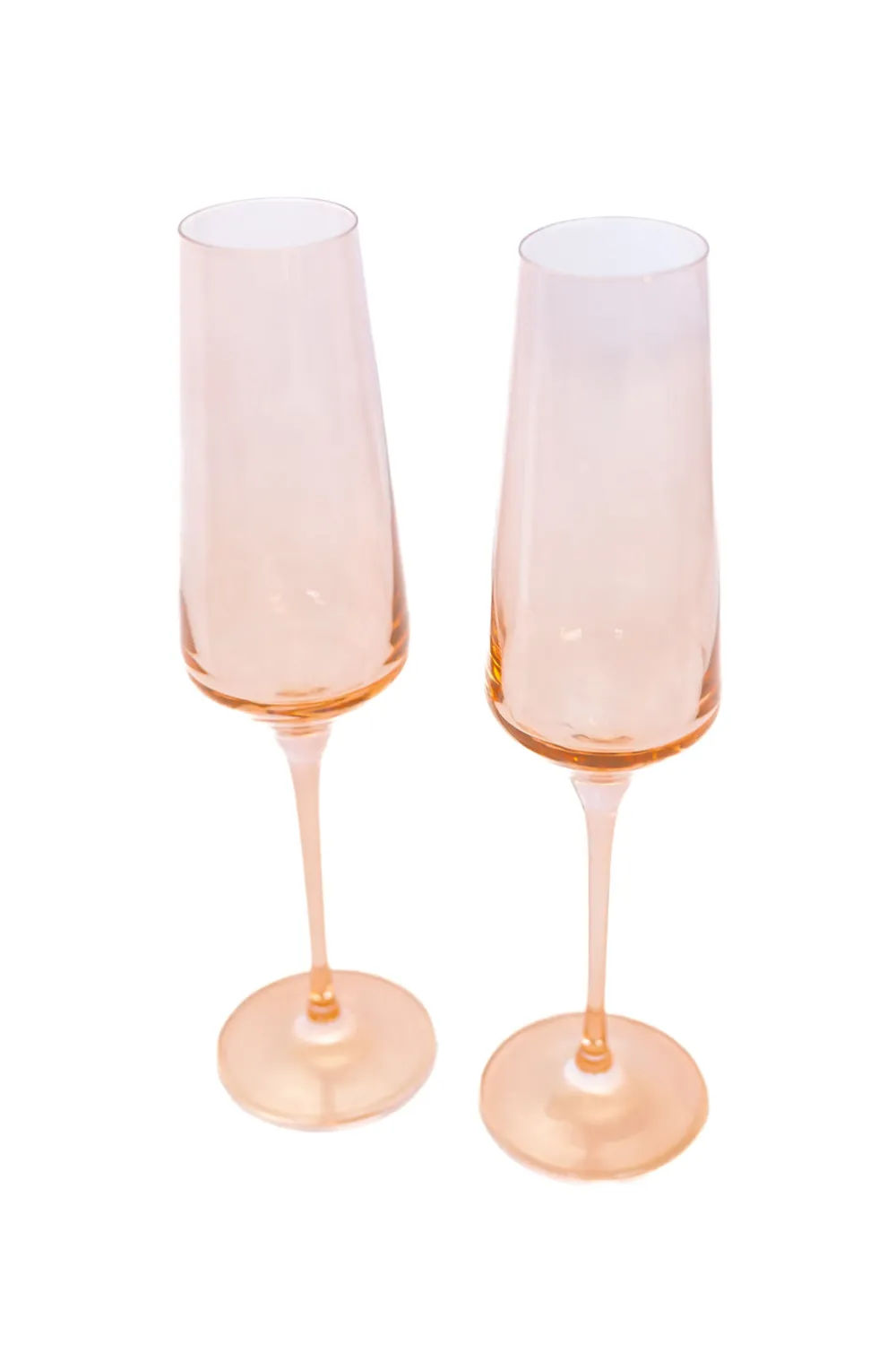 Estelle Colored Glass Glassware|Estelle Colored Champagne Flute, Set of 6 in Blush Pink