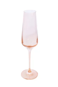 Estelle Colored Glass Glassware|Estelle Colored Champagne Flute, Set of 6 in Blush Pink