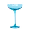 Estelle Colored Glass Glassware|Estelle Colored Champagne Coupe Stemware, Set of 6 in Ocean Blue