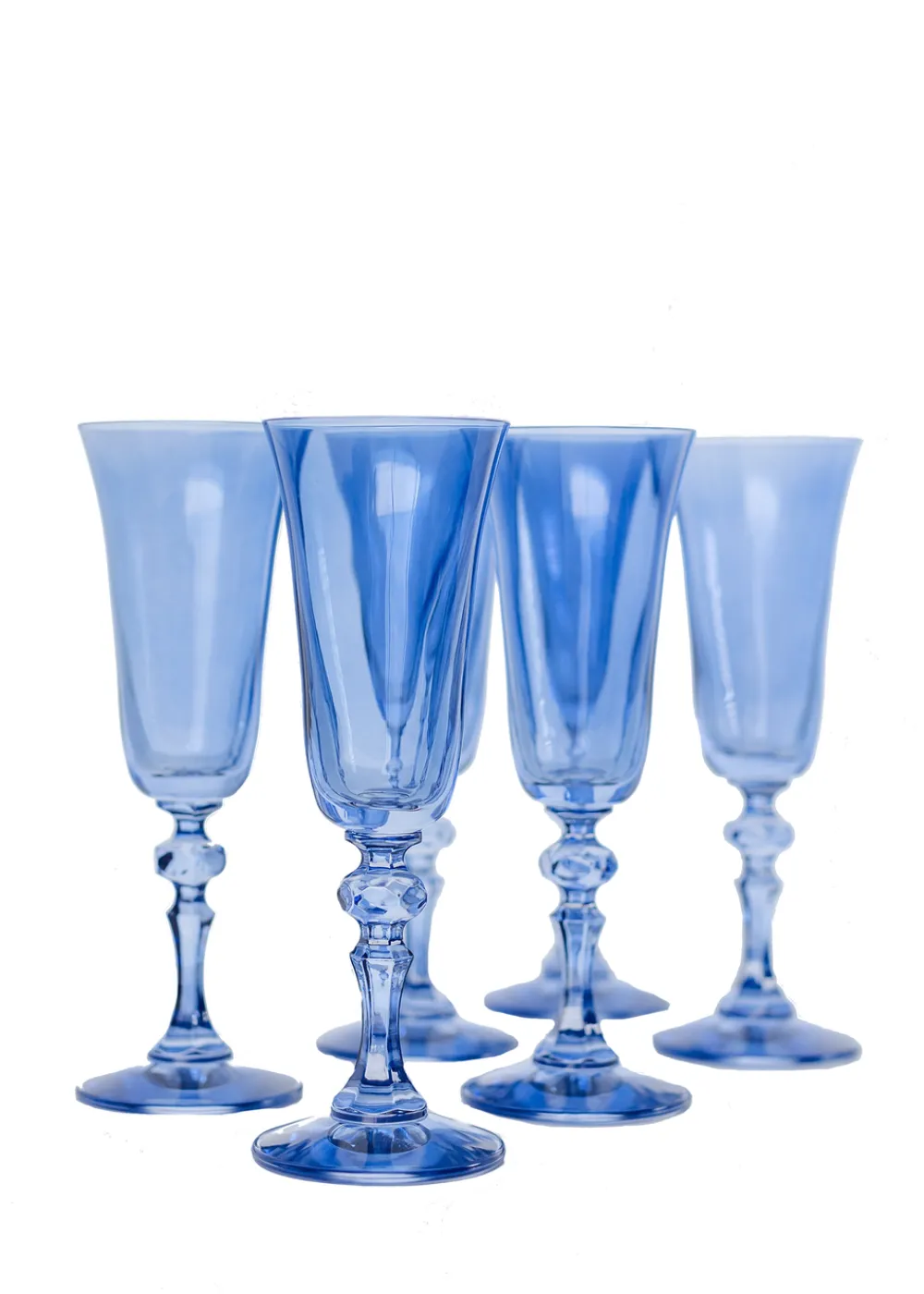 Estelle Colored Glass Glassware|Estelle Colored Regal Flute in Cobalt Blue, Set of 6