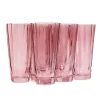 Estelle Colored Glass Glassware|Estelle Colored Sunday High Balls, Set of 6 in Rose