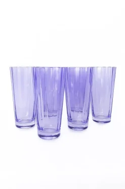 Estelle Colored Glass Glassware|Estelle Colored Sunday High Balls, Set of 6 in Lavender