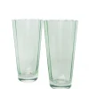 Estelle Colored Glass Glassware|Estelle Colored Sunday High Balls, Set of 2 in Mint Green