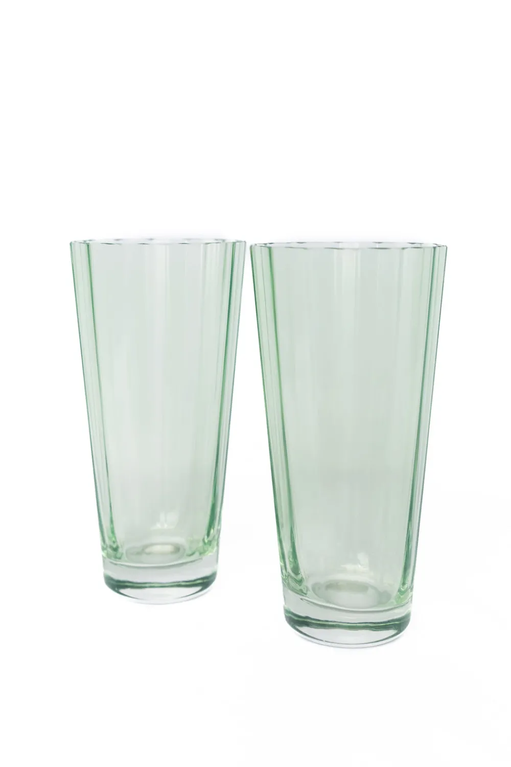 Estelle Colored Glass Glassware|Estelle Colored Sunday High Balls, Set of 2 in Mint Green