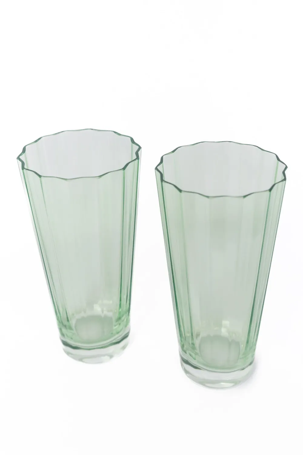 Estelle Colored Glass Glassware|Estelle Colored Sunday High Balls, Set of 2 in Mint Green