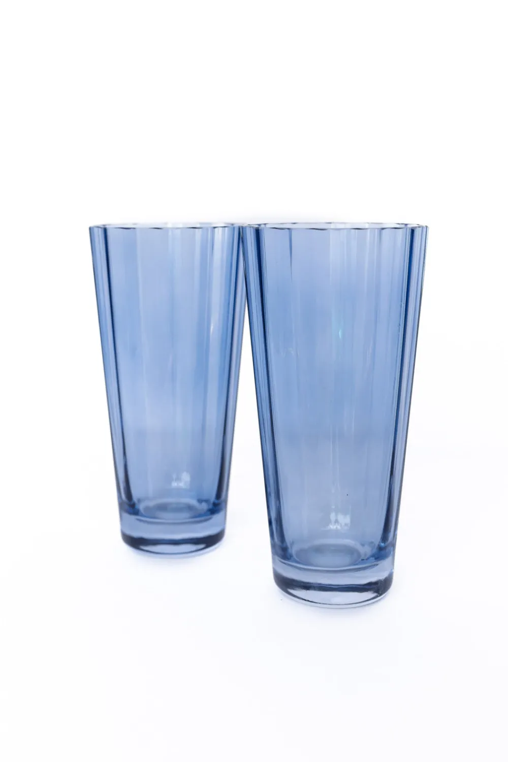 Estelle Colored Glass Glassware|Estelle Colored Sunday High Balls, Set of 2 in Cobalt Blue