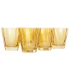 Estelle Colored Glass Glassware|Estelle Colored Sunday Low Balls, Set of 6 in Yellow