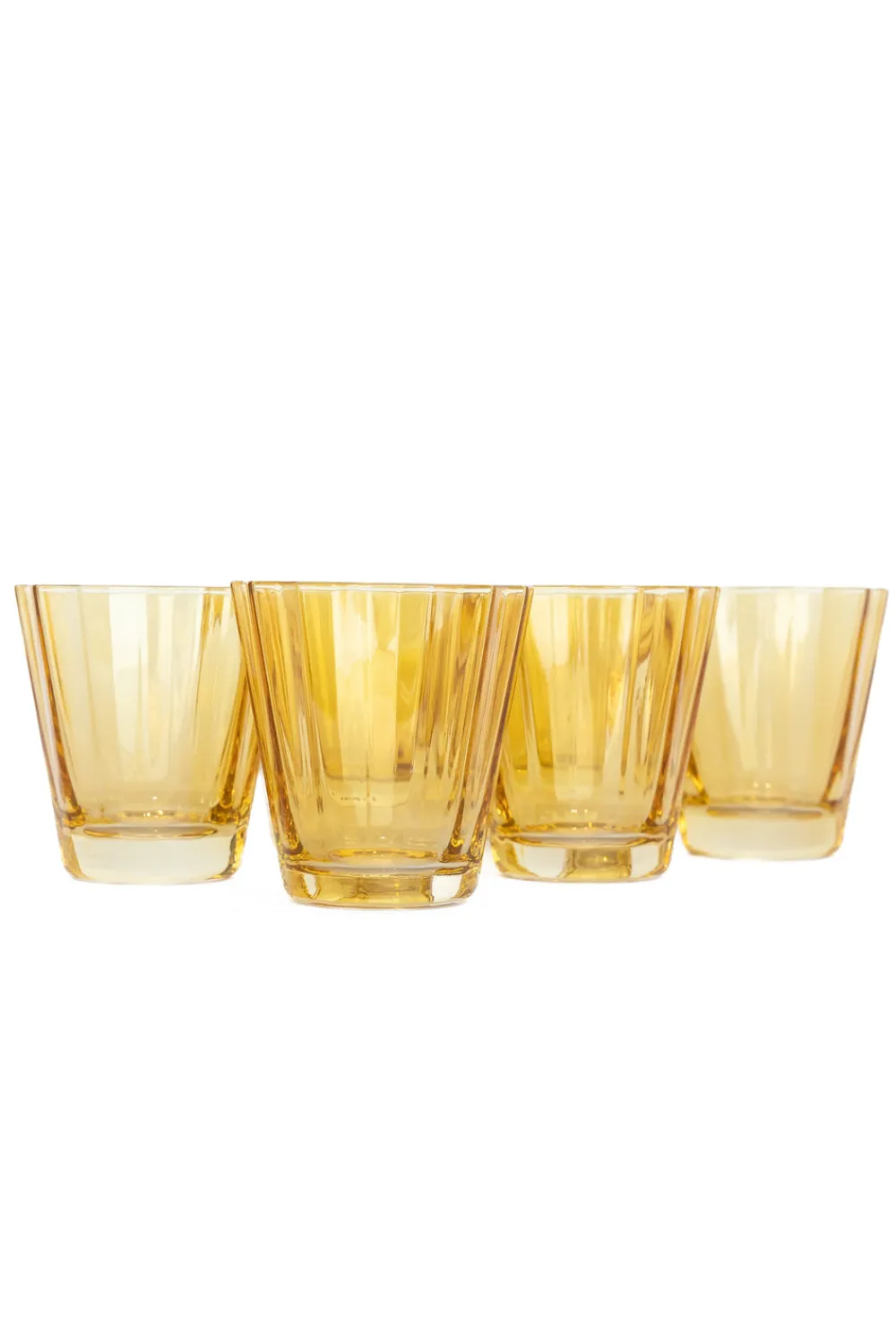 Estelle Colored Glass Glassware|Estelle Colored Sunday Low Balls, Set of 6 in Yellow