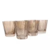 Estelle Colored Glass Glassware|Estelle Colored Sunday Low Balls, Set of 6 in Amber Smoke