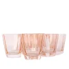 Estelle Colored Glass Glassware|Estelle Colored Sunday Low Balls, Set of 6 in Blush Pink