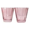 Estelle Colored Glass Glassware|Estelle Colored Sunday Low Balls, Set of 2 in Rose