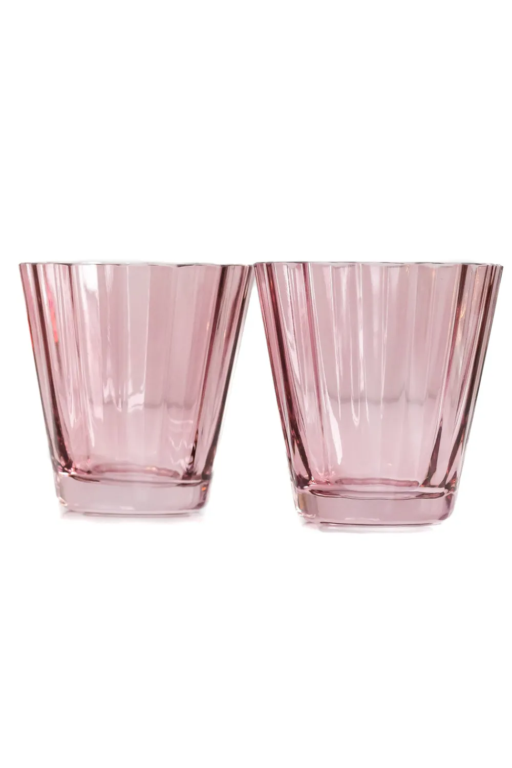 Estelle Colored Glass Glassware|Estelle Colored Sunday Low Balls, Set of 2 in Rose