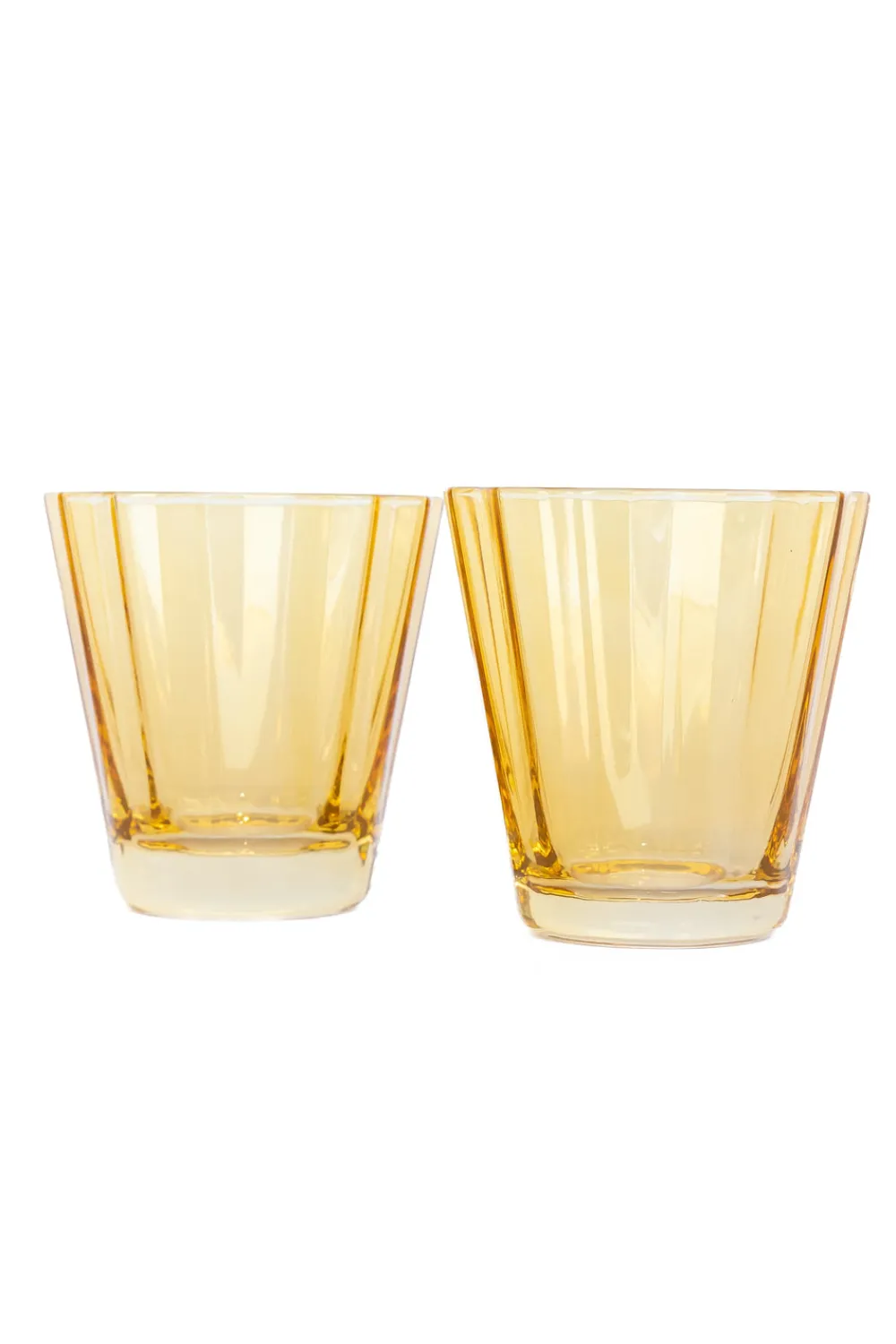 Estelle Colored Glass Glassware|Estelle Colored Sunday Low Balls, Set of 2 in Yellow