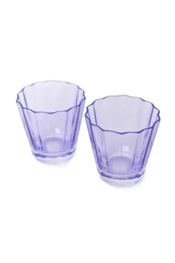 Estelle Colored Glass Glassware|Estelle Colored Sunday Low Balls, Set of 2 in Lavender