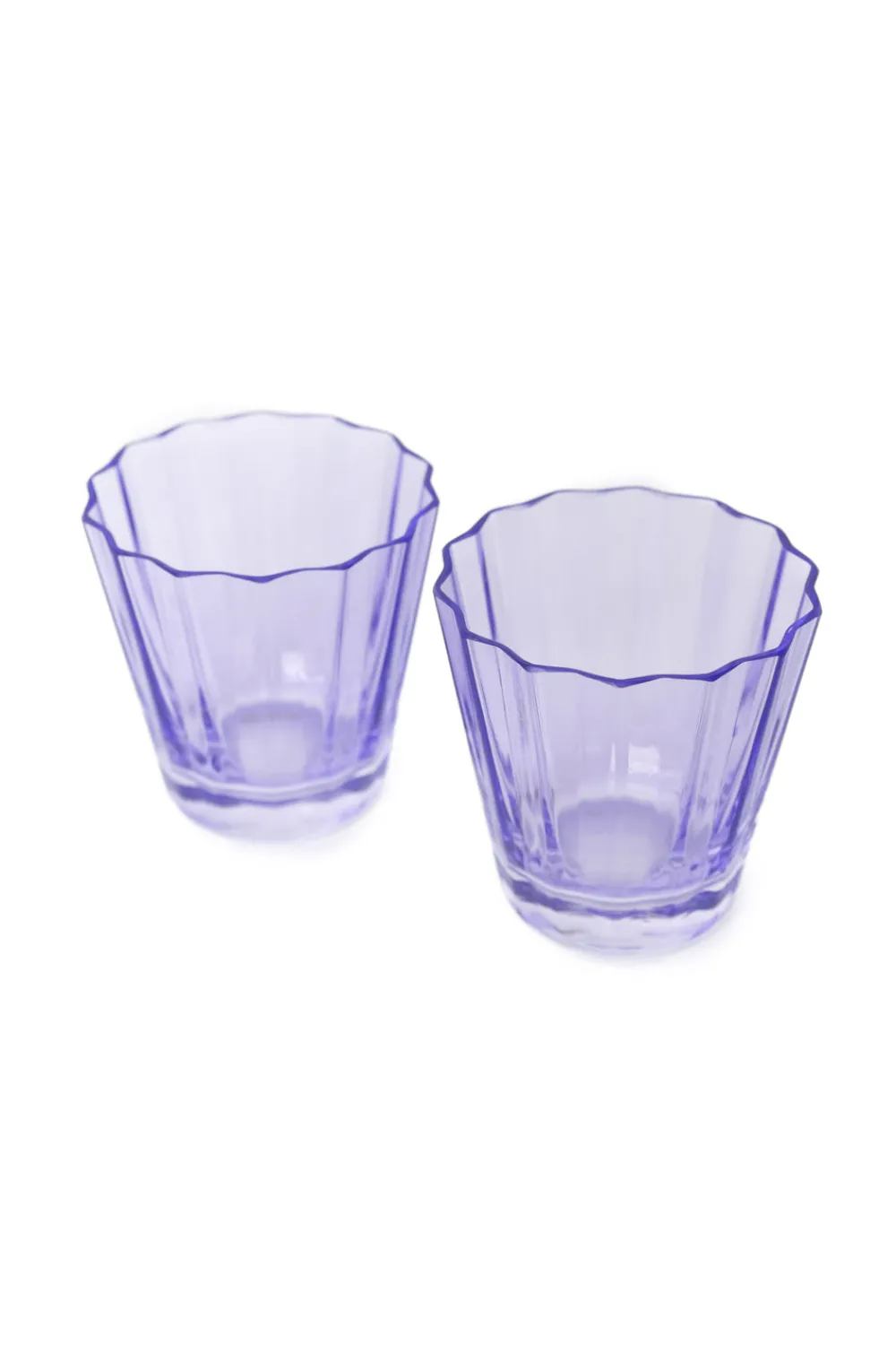 Estelle Colored Glass Glassware|Estelle Colored Sunday Low Balls, Set of 2 in Lavender