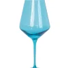 Estelle Colored Glass Glassware|Estelle Colored Wine Stemware, Set of 6 in Ocean Blue