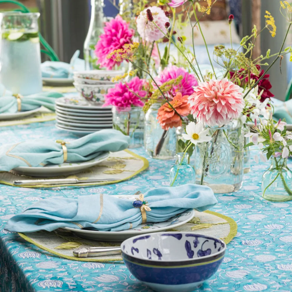 Joanna Buchanan Place Settings & Linens|Etched Wing Bug Skinny Napkin Rings in Lemon Jasper, Set of Four