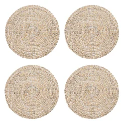 Caravan Place Settings & Linens|Everyday White Wash Round Placemat, Set of 4