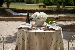 Caravan Place Settings & Linens|Eze 60x60 Tablecloth in Ivory & Red