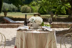 Caravan Place Settings & Linens|Eze 60x60 Tablecloth in Ivory & Red