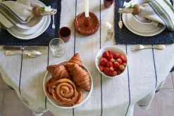 Caravan Place Settings & Linens|Eze 60x60 Tablecloth in Ivory & Blue