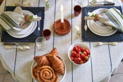 Caravan Place Settings & Linens|Eze 60x60 Tablecloth in Ivory & Blue