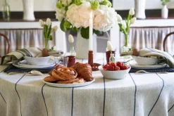 Caravan Place Settings & Linens|Eze 60x60 Tablecloth in Ivory & Blue