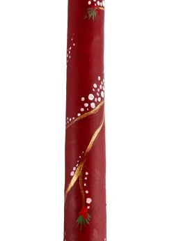 MJ Tablescapes Candles|Festive Snowy Branches Taper Candles, Set of 2