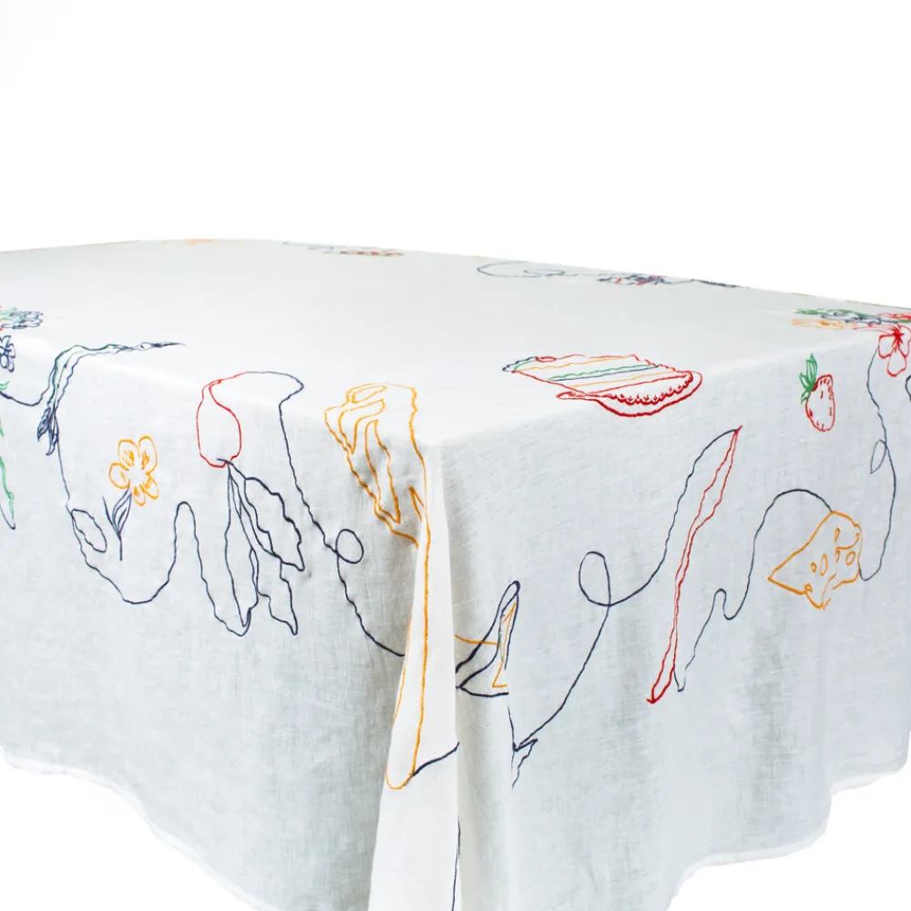 Misette Place Settings & Linens|Fete Linen Embroidered Tablecloth