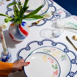 Misette Place Settings & Linens|Fete Linen Embroidered Tablecloth