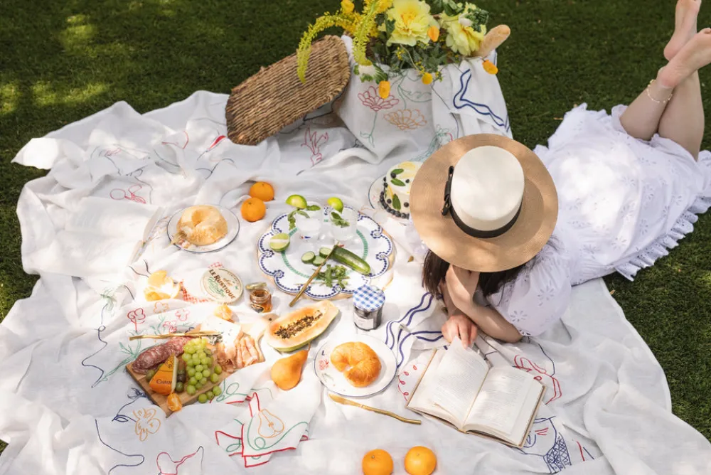 Misette Place Settings & Linens|Fete Linen Embroidered Tablecloth