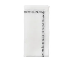 Kim Seybert Place Settings & Linens|Filament Napkin in White, Silver & Gunmetal, Set of 4
