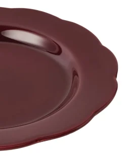 Cabana Dinnerware|Fiore Dinner Plate in Burgundy
